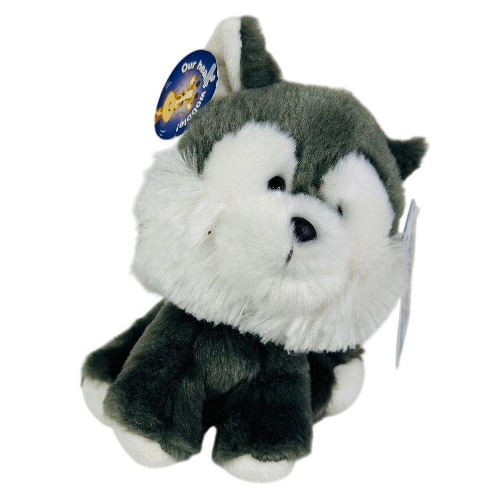 5 for $25| Aurora World Wobbly Bobblee Husky Puppy Stuffed Toy‎ 7" Plush NWT